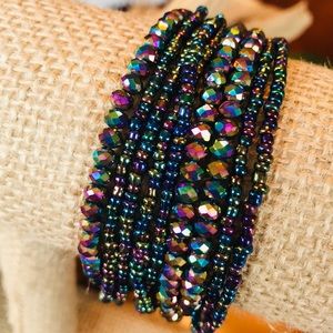 💜BOGO! Magnetic Clasp Iridescent Beaded Bracelet